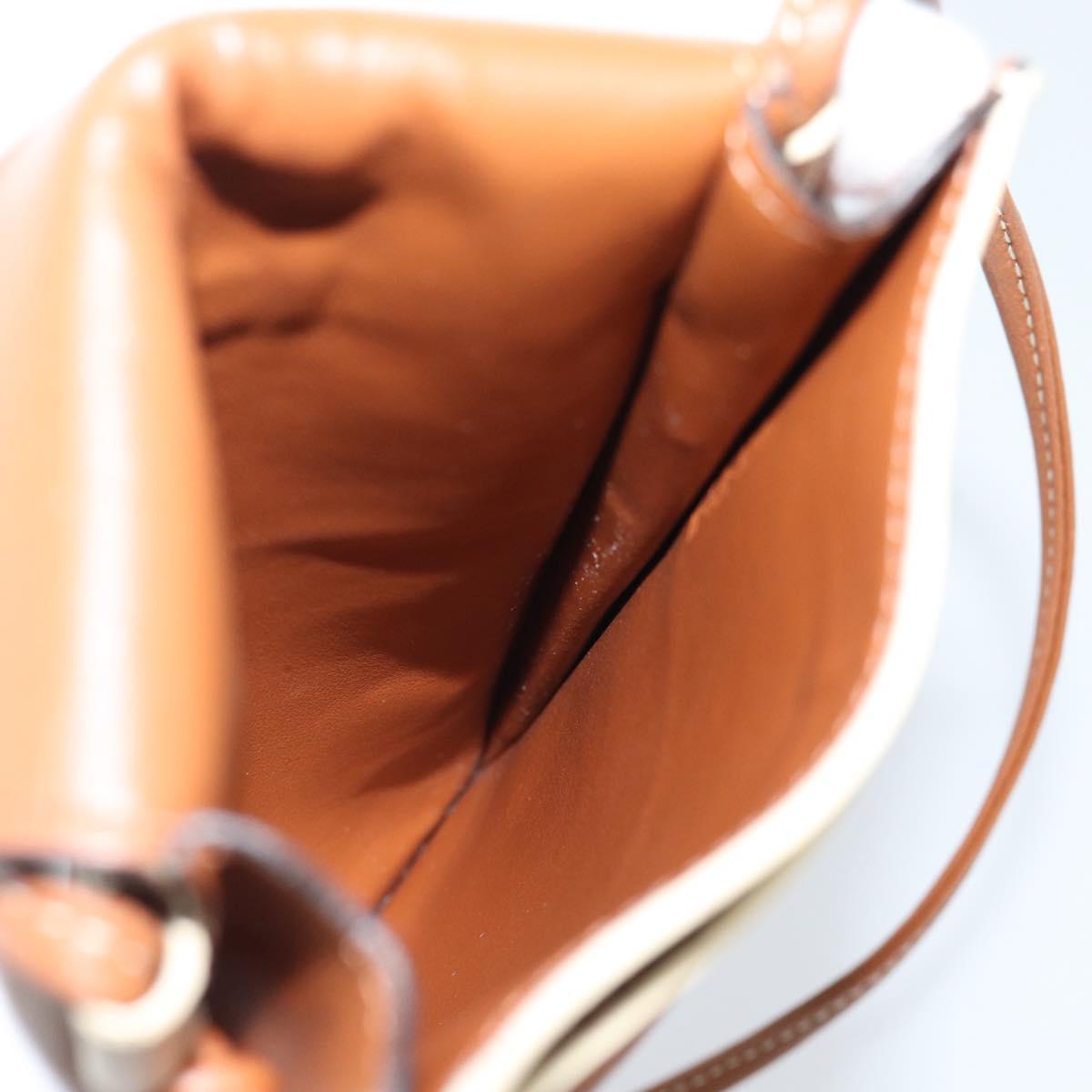 CELINE Triomphe Shoulder Pouch Bag PVC White Auth ka4775V