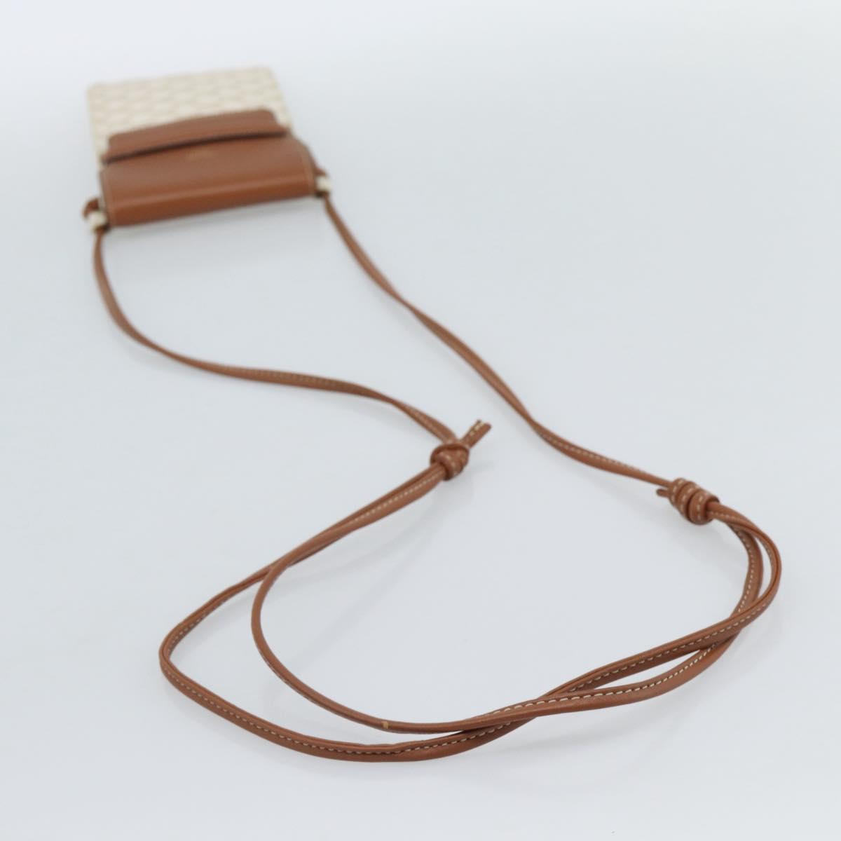 CELINE Triomphe Shoulder Pouch Bag PVC White Auth ka4775V