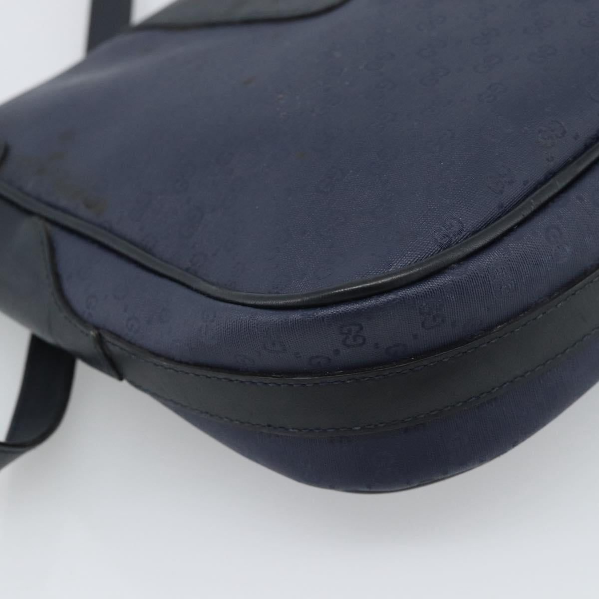 GUCCI Micro GG Supreme Shoulder Bag PVC Navy Gold 001 261 4425 Auth ka4776