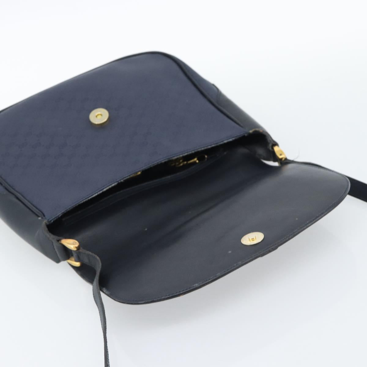 GUCCI Micro GG Supreme Shoulder Bag PVC Navy Gold 001 261 4425 Auth ka4776