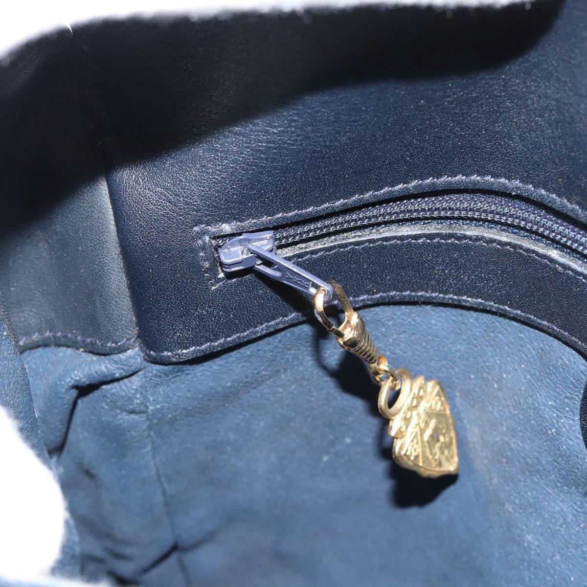 GUCCI Micro GG Supreme Shoulder Bag PVC Navy Gold 001 261 4425 Auth ka4776