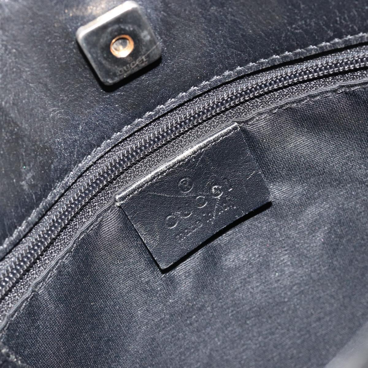 GUCCI GG Canvas Shoulder Bag Black Gold 91762 Auth ka4779A