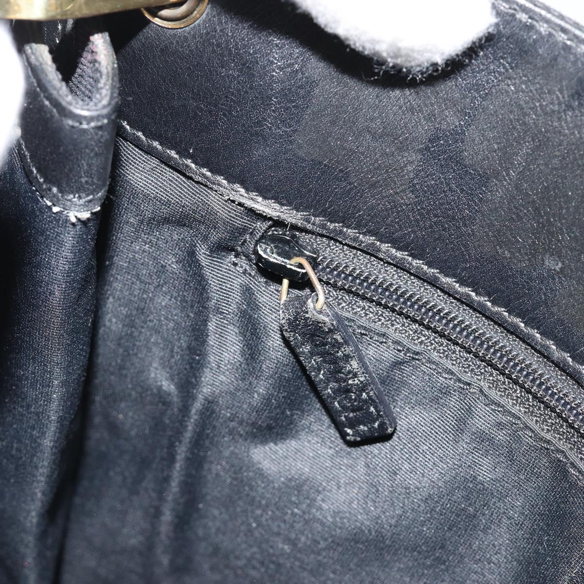 GUCCI GG Canvas Shoulder Bag Black Gold 91762 Auth ka4779A