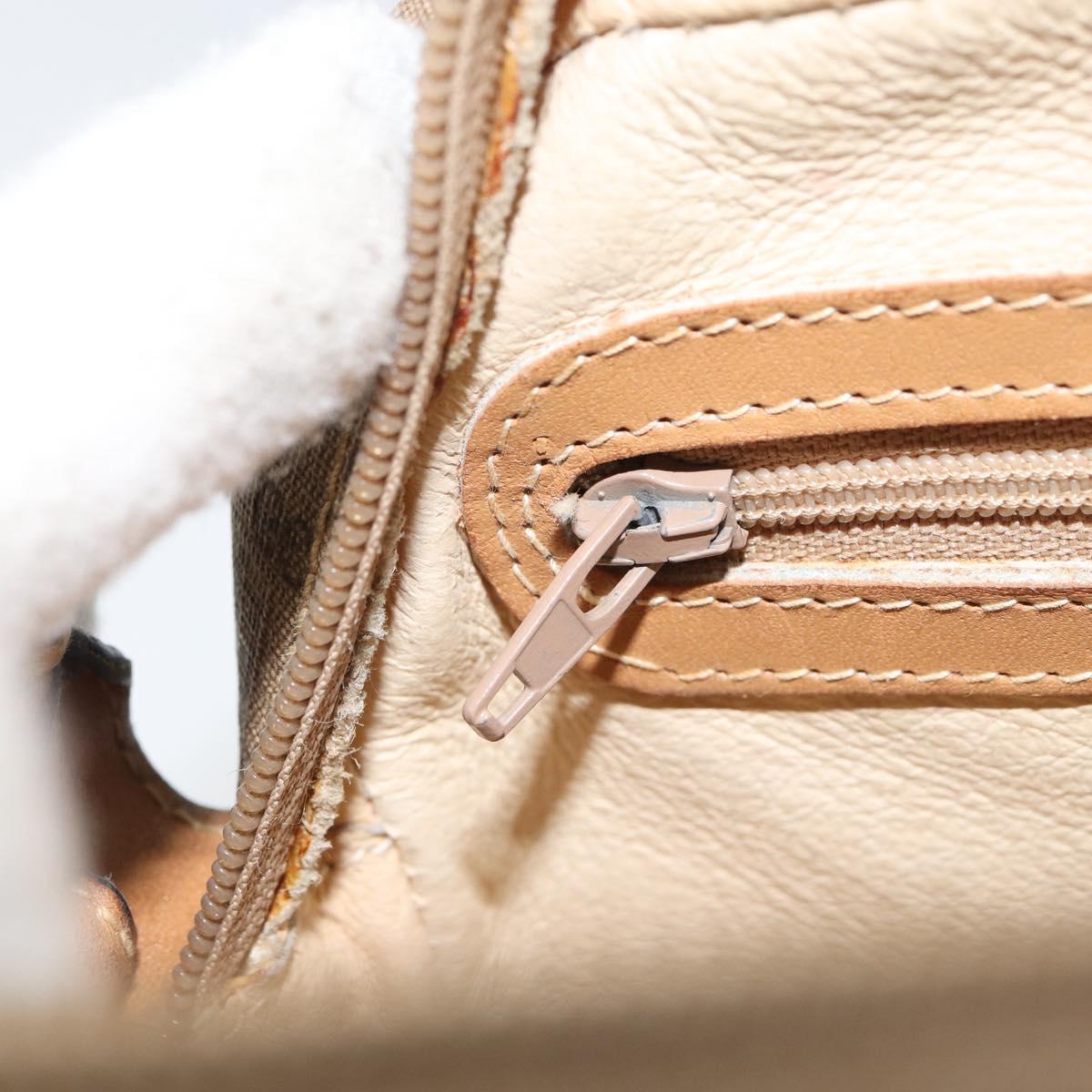 GUCCI Micro GG Supreme Shoulder Bag PVC Beige Gold Auth ka478