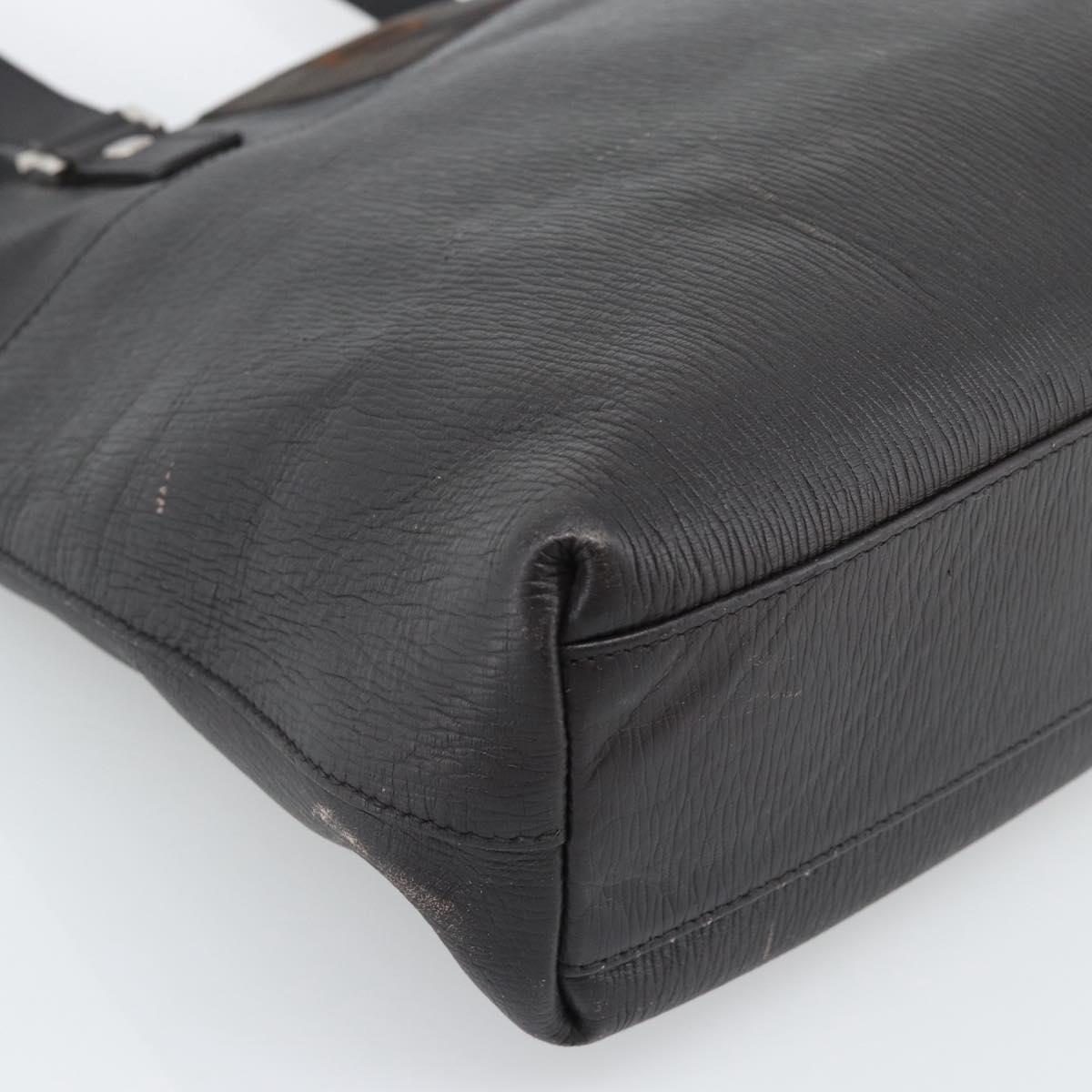 Salvatore Ferragamo Tote Bag Leather Black Silver Auth ka4781