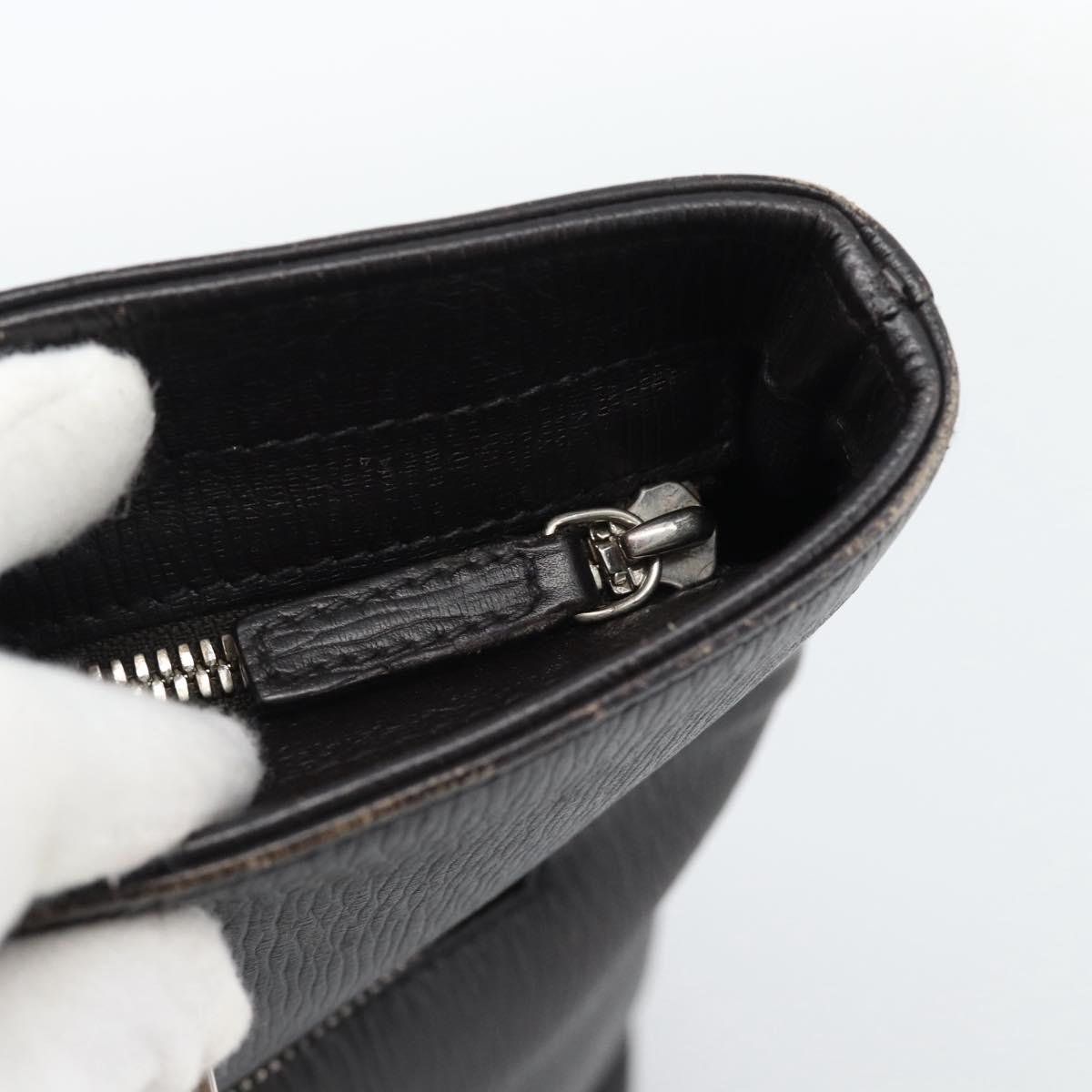 Salvatore Ferragamo Tote Bag Leather Black Silver Auth ka4781