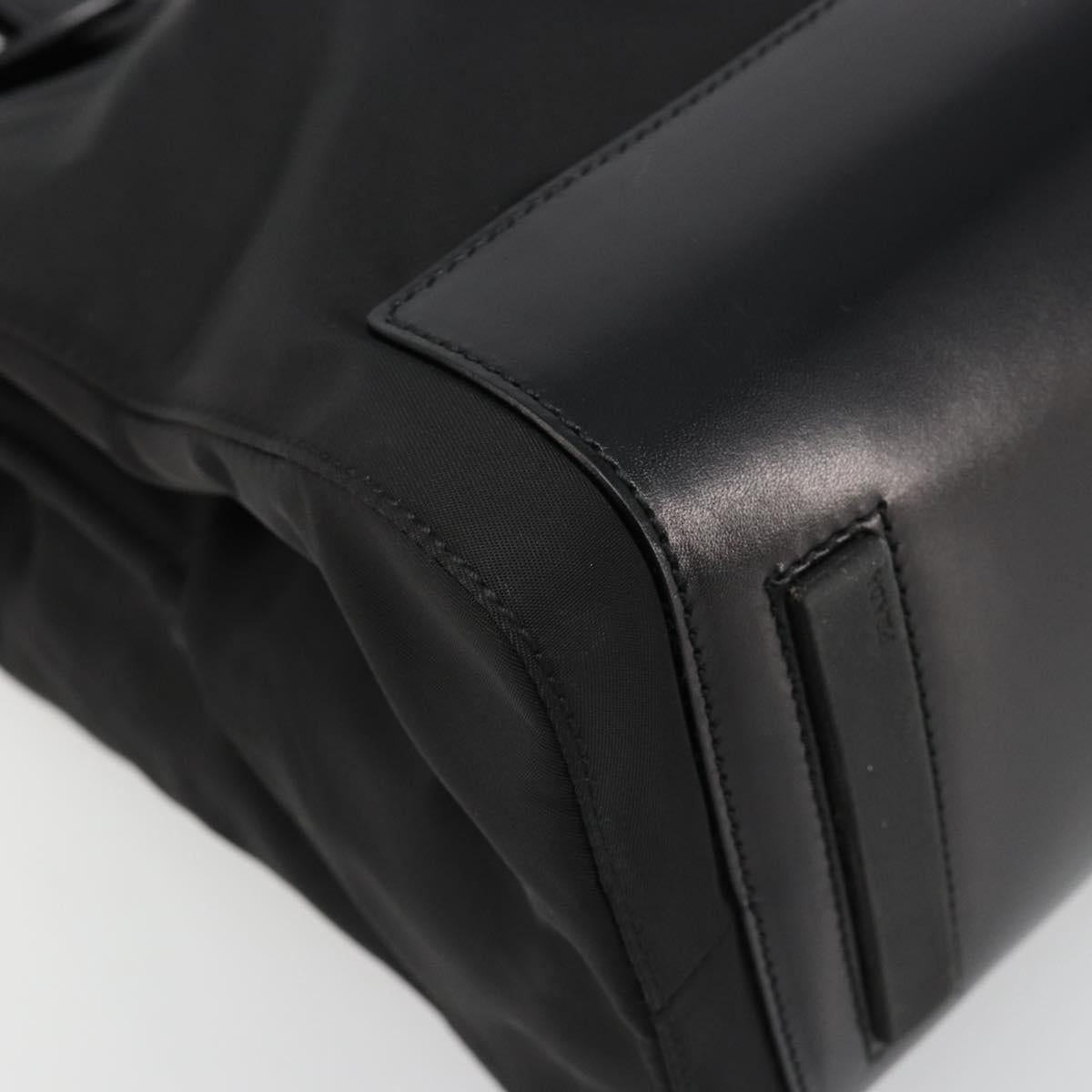 PRADA Hand Bag Nylon Black Silver Auth ka4784A