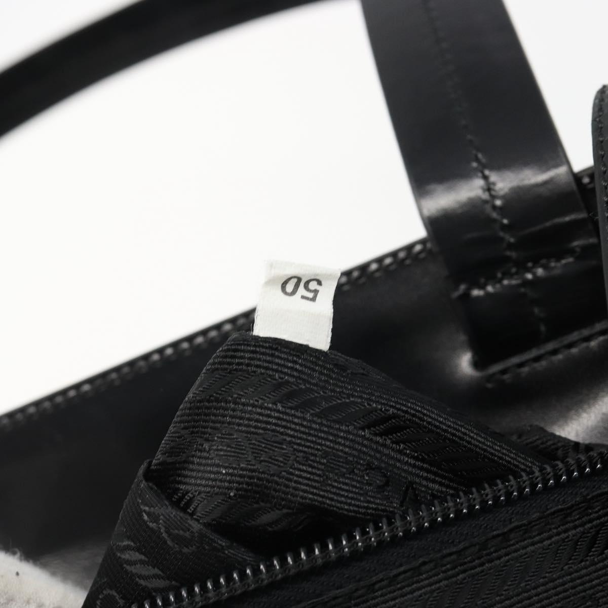 PRADA Hand Bag Nylon Black Silver Auth ka4784A
