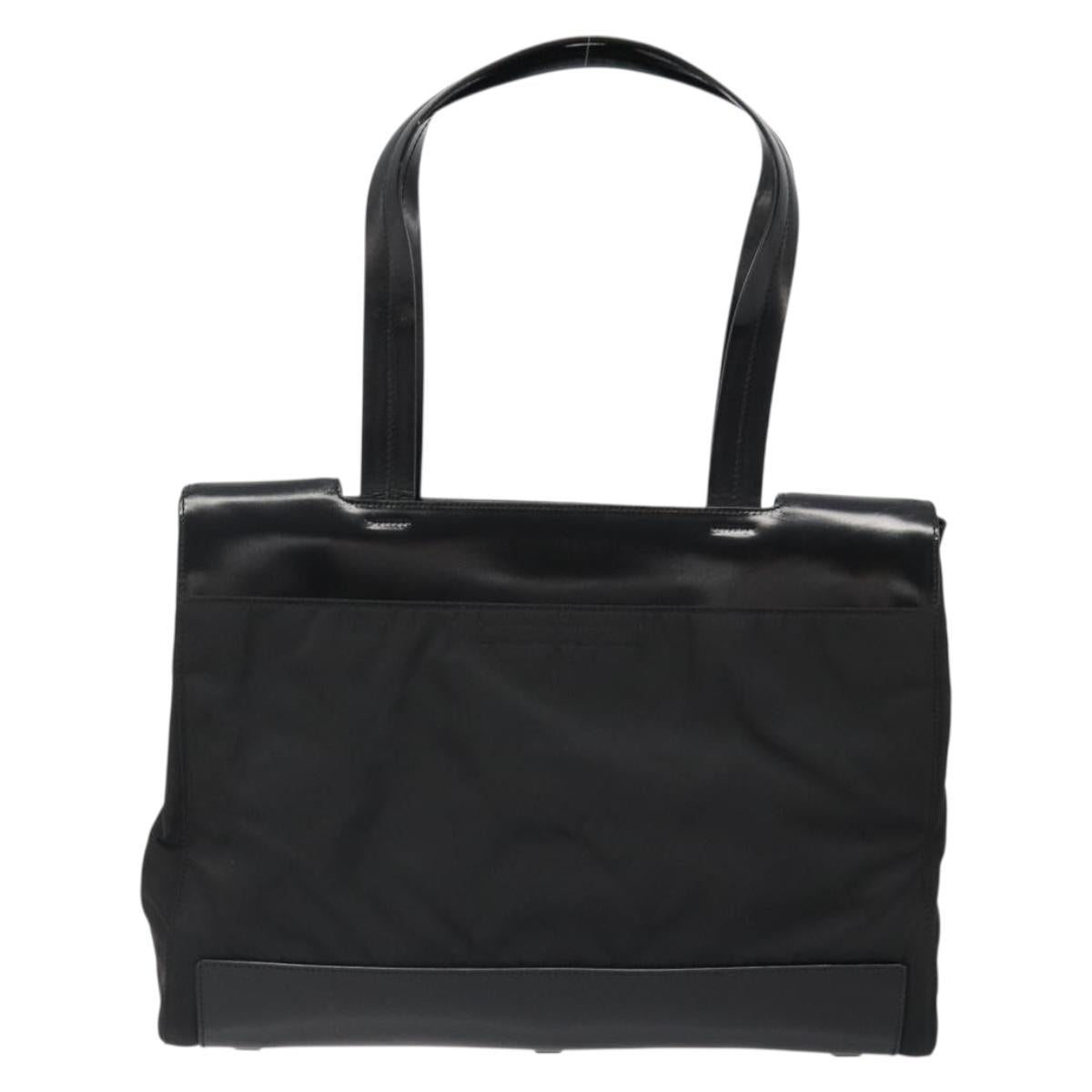 PRADA Hand Bag Nylon Black Silver Auth ka4784A