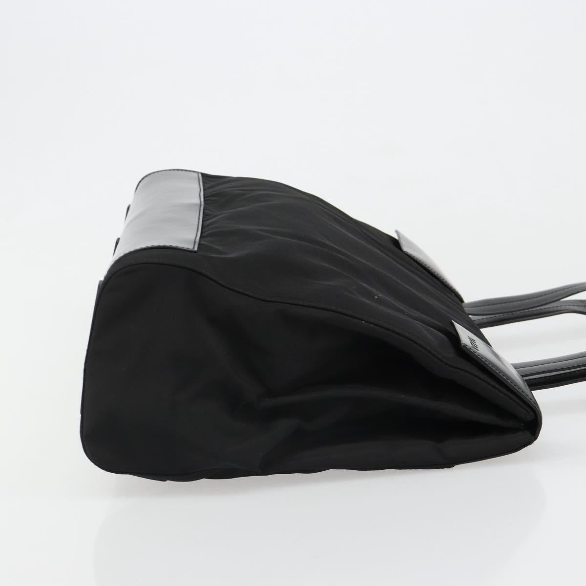 PRADA Hand Bag Nylon Black Silver Auth ka4784A