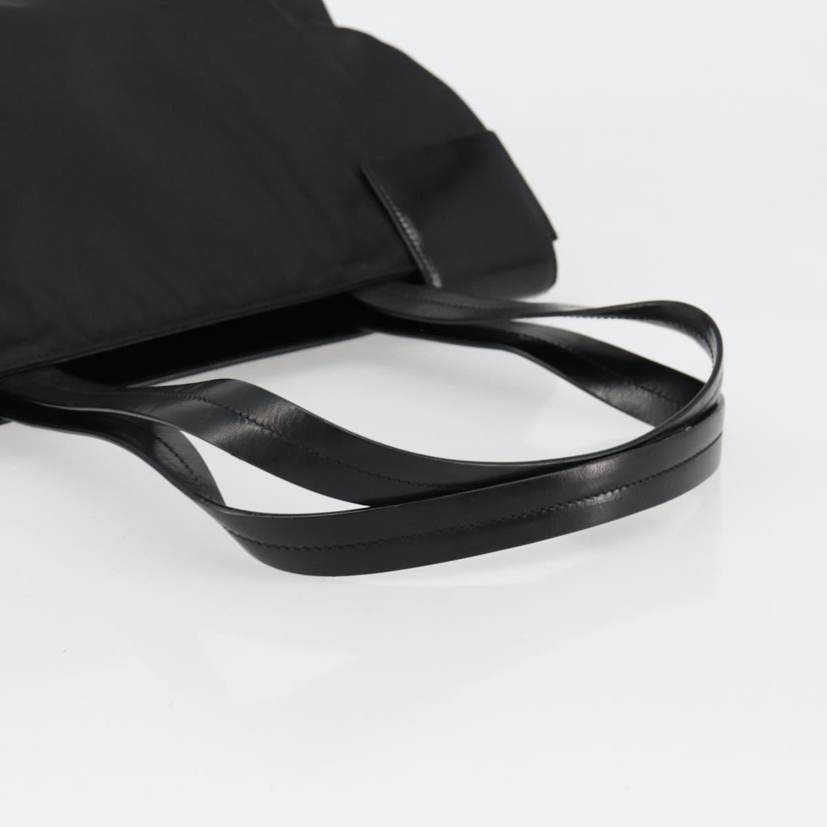 PRADA Hand Bag Nylon Black Silver Auth ka4784A
