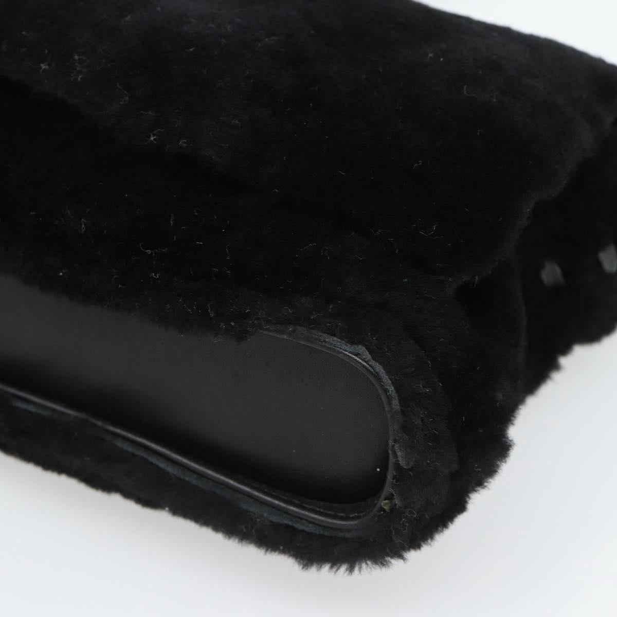 SAINT LAURENT Shoulder Bag Mouton Black Auth ka4788A