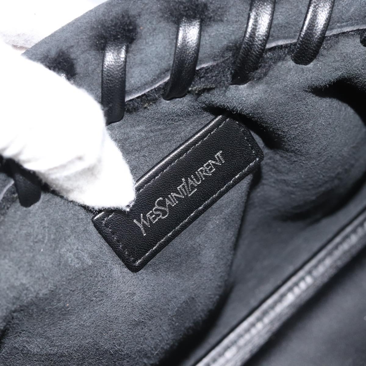 SAINT LAURENT Shoulder Bag Mouton Black Auth ka4788A