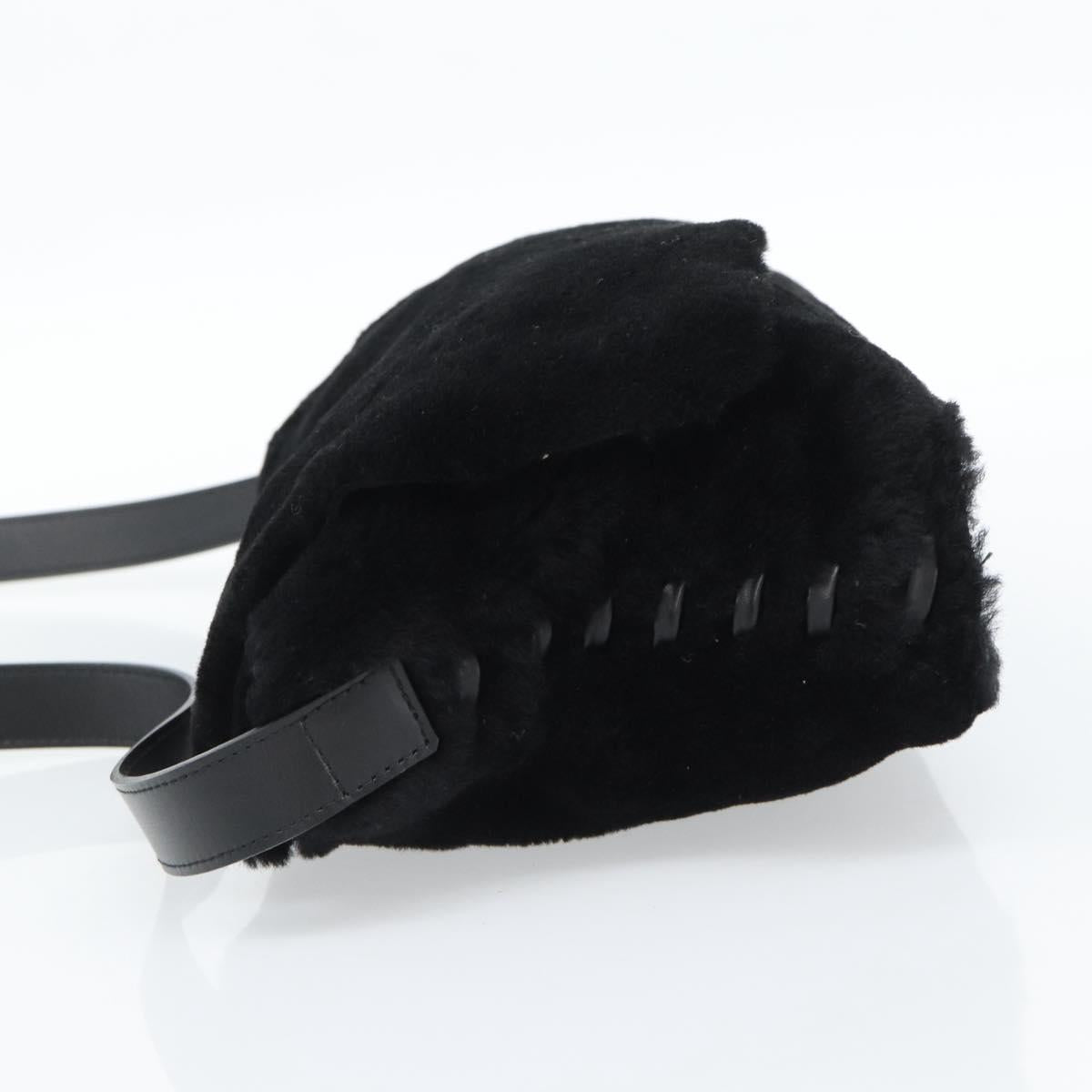 SAINT LAURENT Shoulder Bag Mouton Black Auth ka4788A