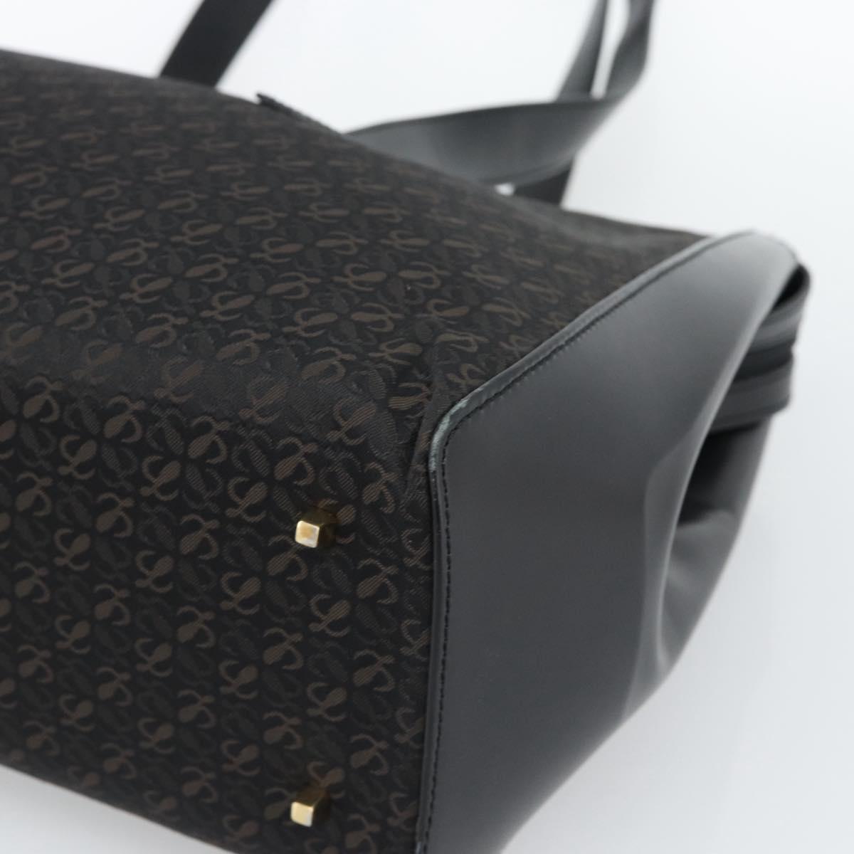 LOEWE Tote Bag Canvas Black Gold Auth ka4789