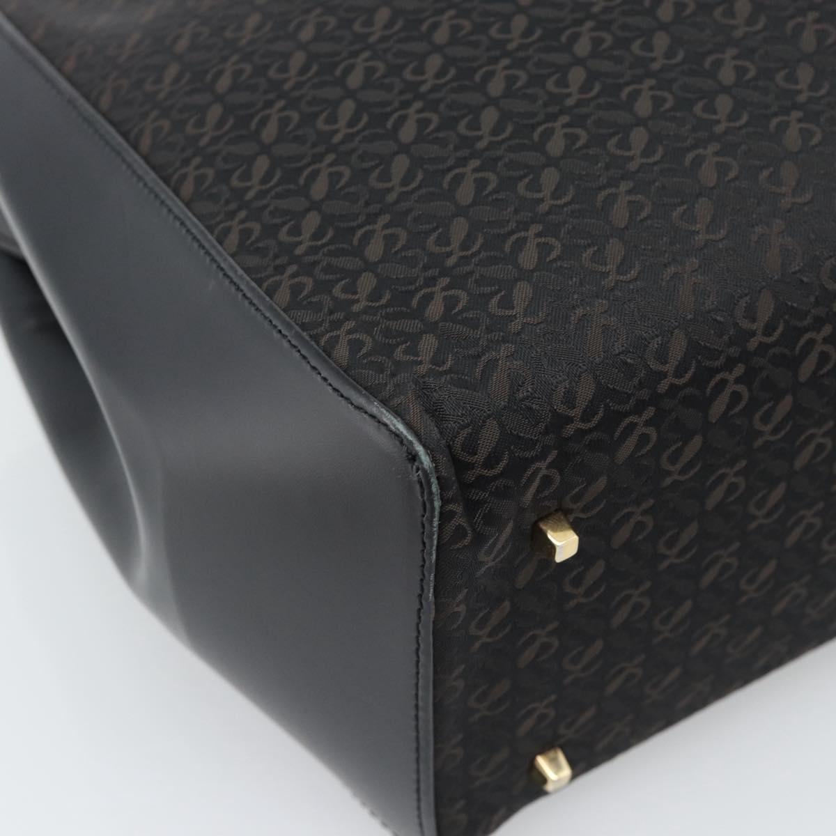 LOEWE Tote Bag Canvas Black Gold Auth ka4789