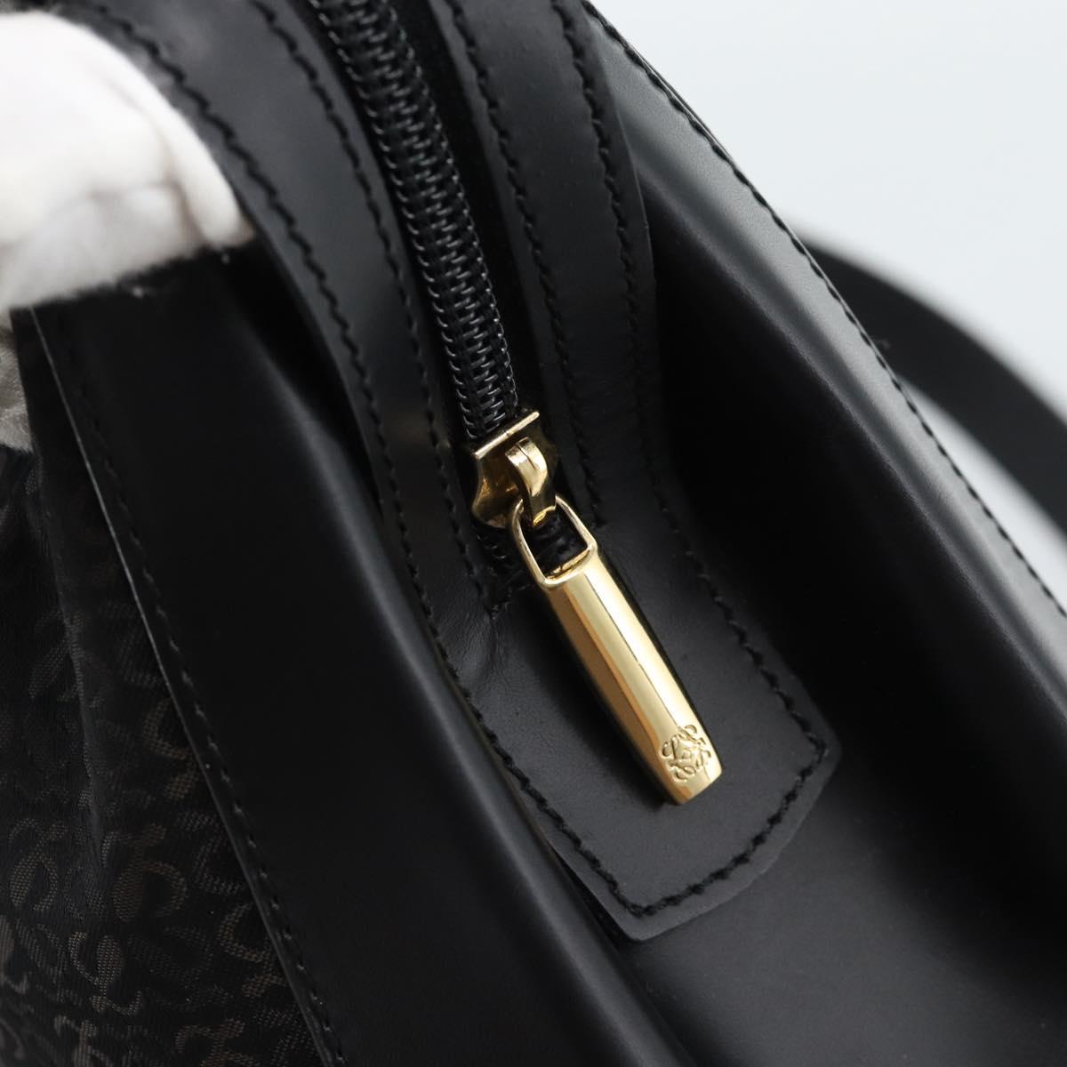 LOEWE Tote Bag Canvas Black Gold Auth ka4789
