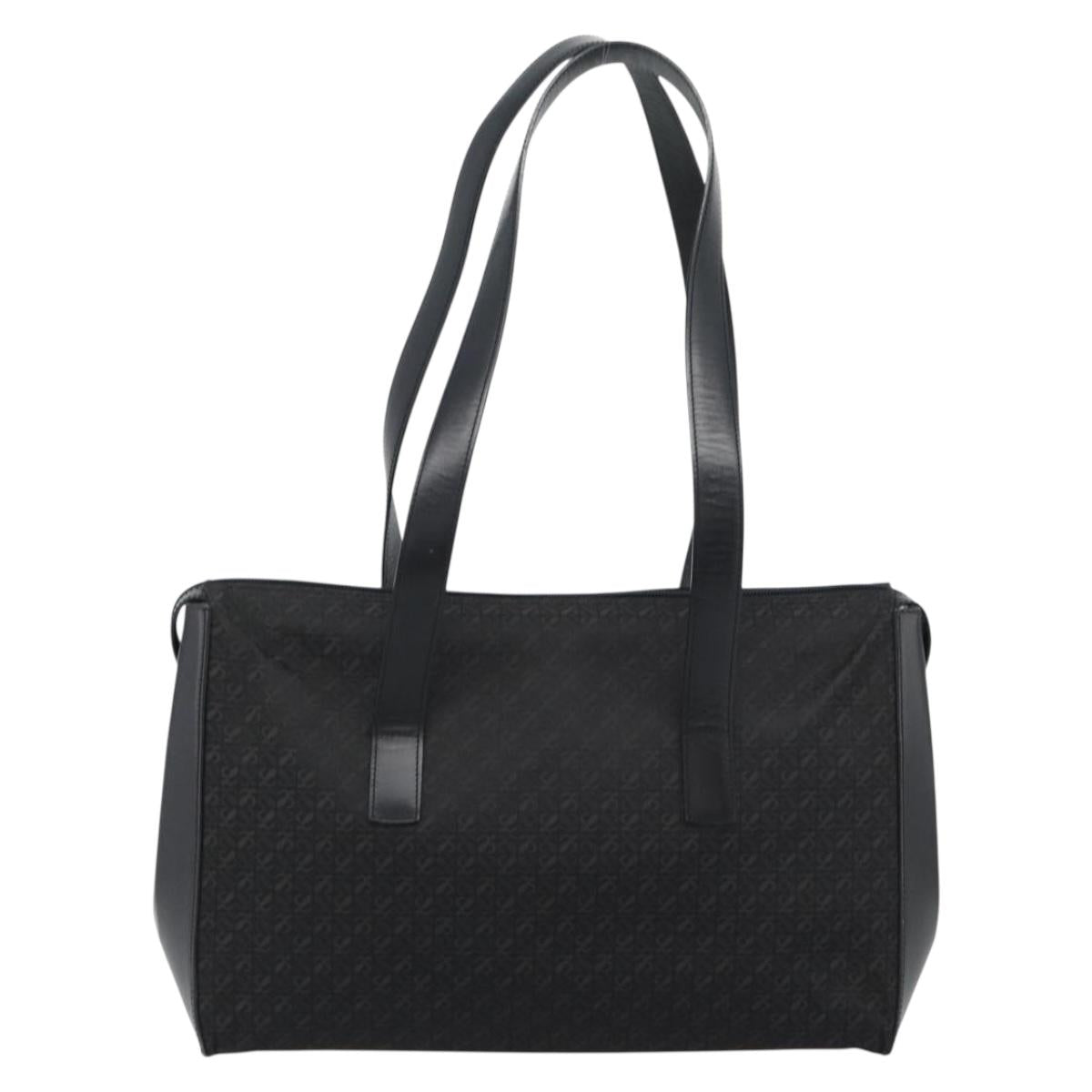 LOEWE Tote Bag Canvas Black Gold Auth ka4789