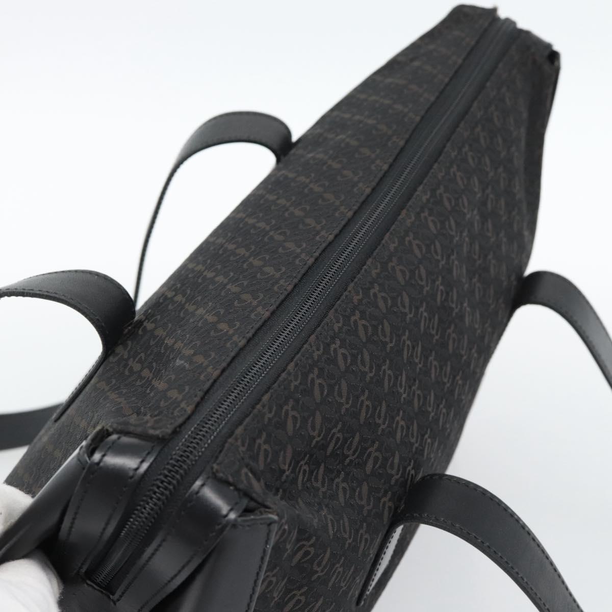LOEWE Tote Bag Canvas Black Gold Auth ka4789