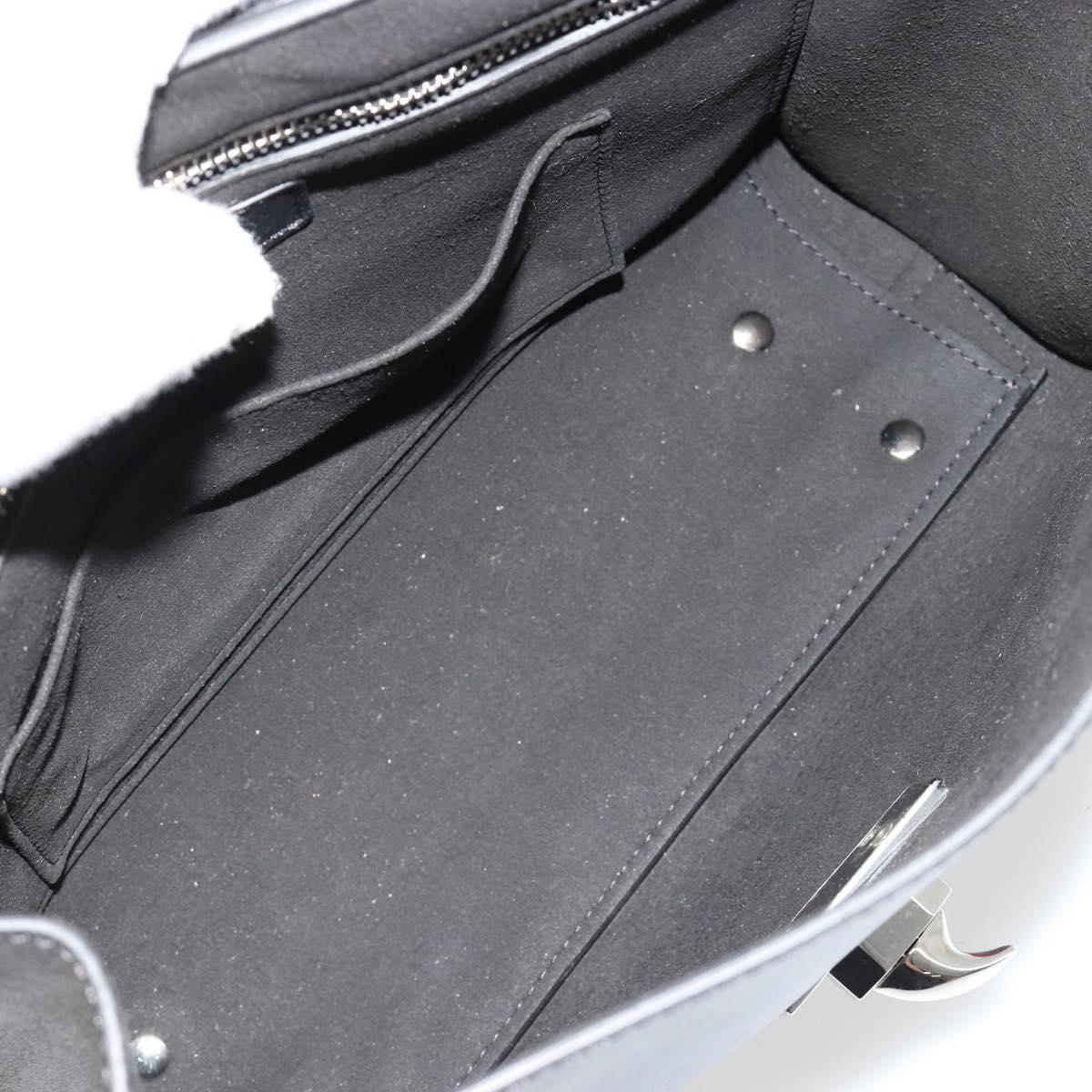 GIVENCHY Hand Bag Leather 2way Black Silver Auth ka4793A