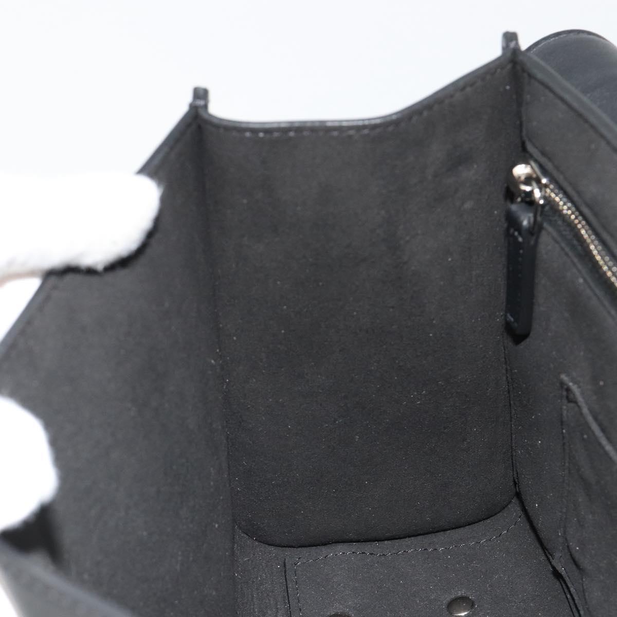 GIVENCHY Hand Bag Leather 2way Black Silver Auth ka4793A