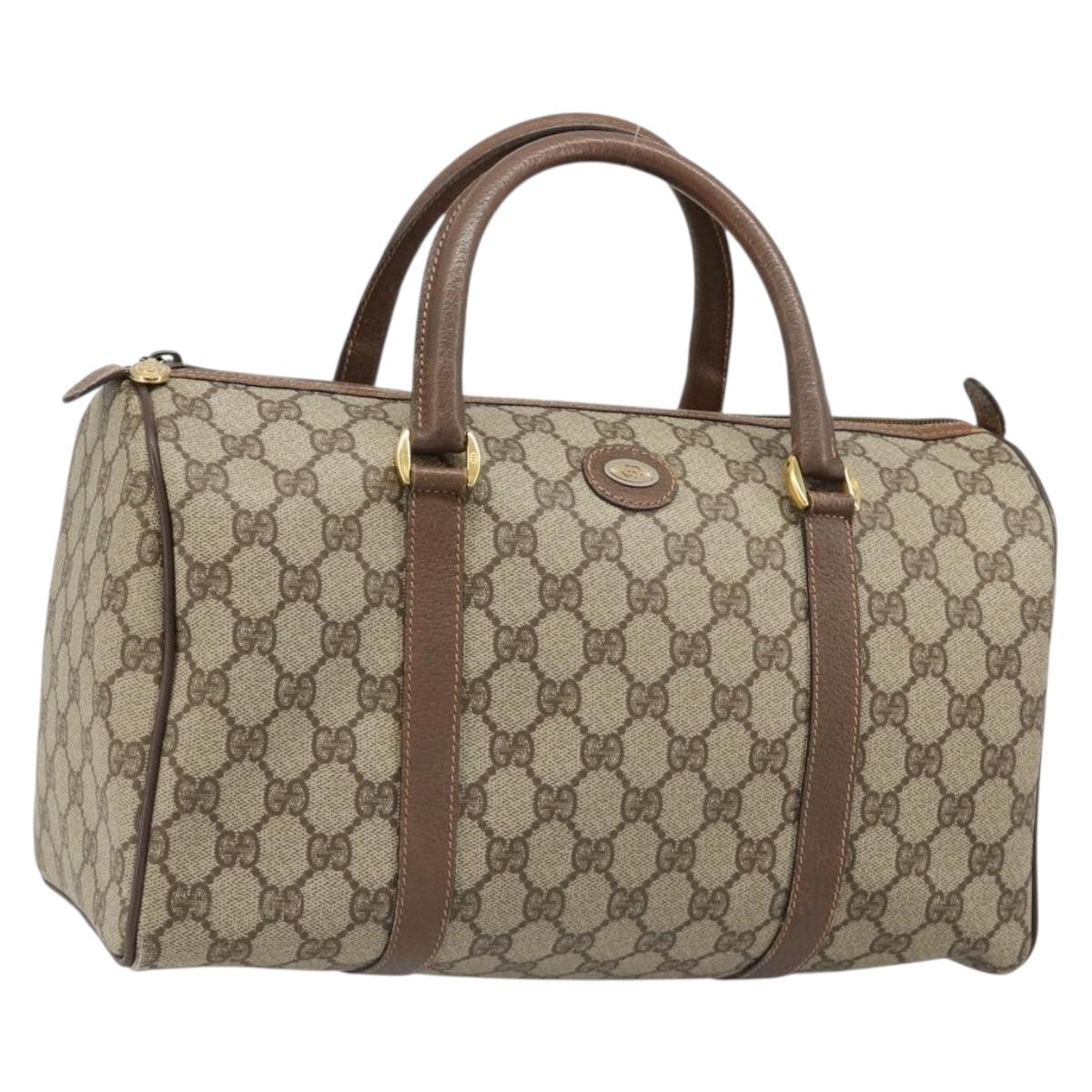 GUCCI GG Supreme Hand Bag PVC Beige Gold 002 39 6842 Auth ka4795