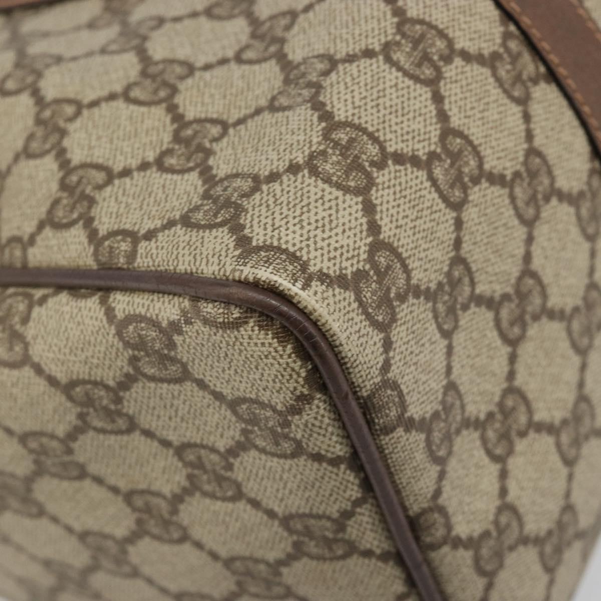 GUCCI GG Supreme Hand Bag PVC Beige Gold 002 39 6842 Auth ka4795