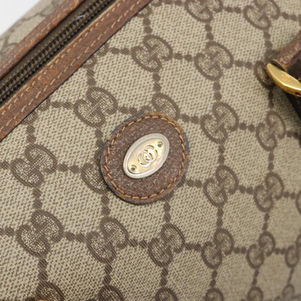 GUCCI GG Supreme Hand Bag PVC Beige Gold 002 39 6842 Auth ka4795