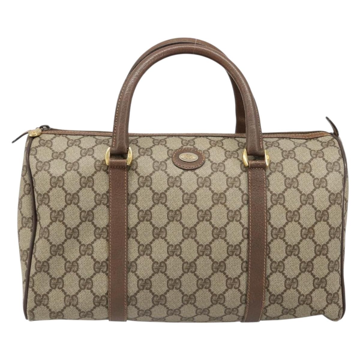 GUCCI GG Supreme Hand Bag PVC Beige Gold 002 39 6842 Auth ka4795