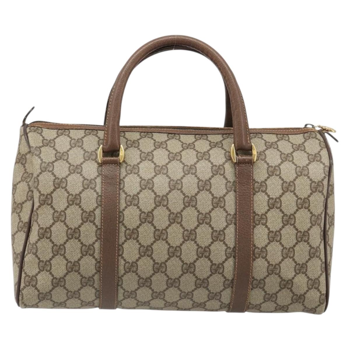 GUCCI GG Supreme Hand Bag PVC Beige Gold 002 39 6842 Auth ka4795