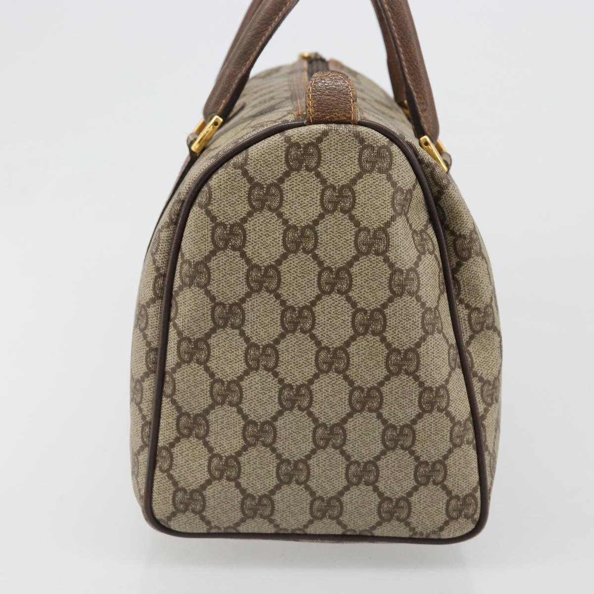 GUCCI GG Supreme Hand Bag PVC Beige Gold 002 39 6842 Auth ka4795