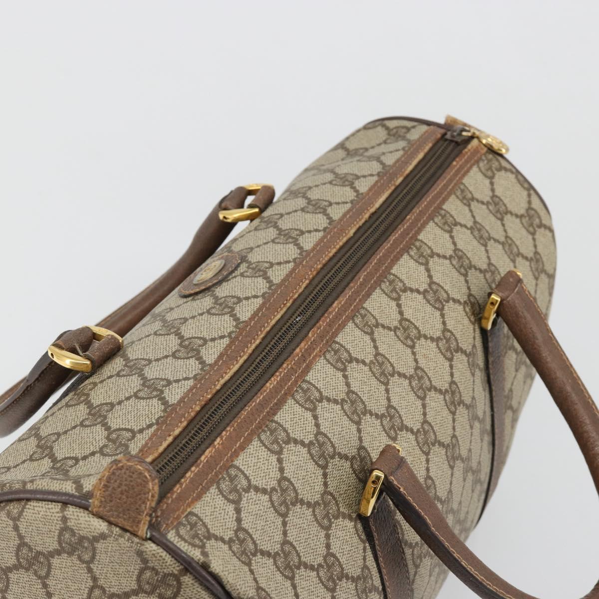 GUCCI GG Supreme Hand Bag PVC Beige Gold 002 39 6842 Auth ka4795