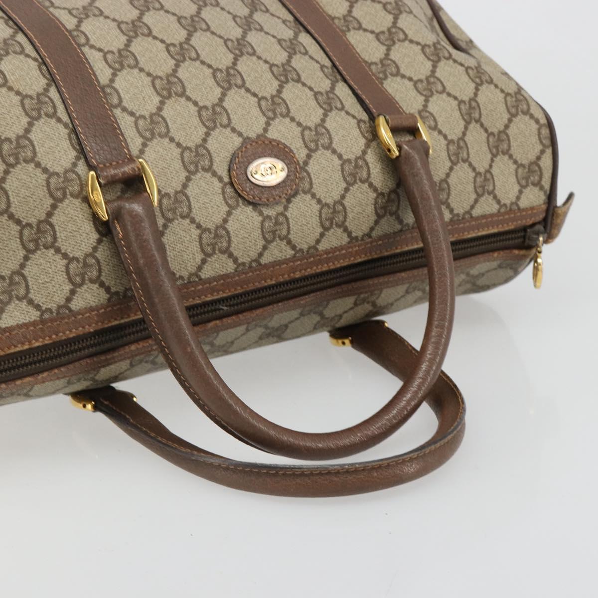 GUCCI GG Supreme Hand Bag PVC Beige Gold 002 39 6842 Auth ka4795