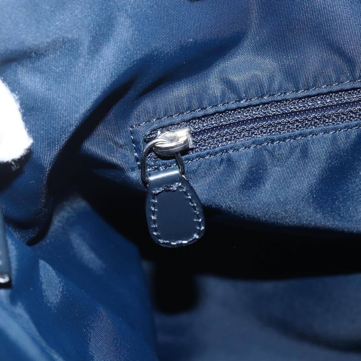 Christian Dior Trotter Canvas Shoulder Bag Navy Silver Auth ka480