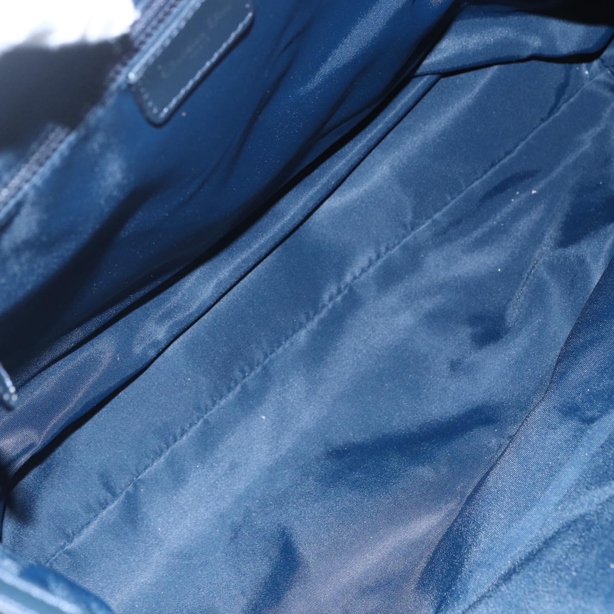 Christian Dior Trotter Canvas Shoulder Bag Navy Silver Auth ka480