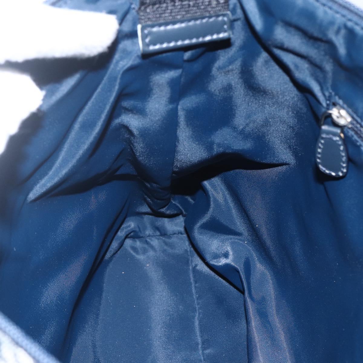 Christian Dior Trotter Canvas Shoulder Bag Navy Silver Auth ka480