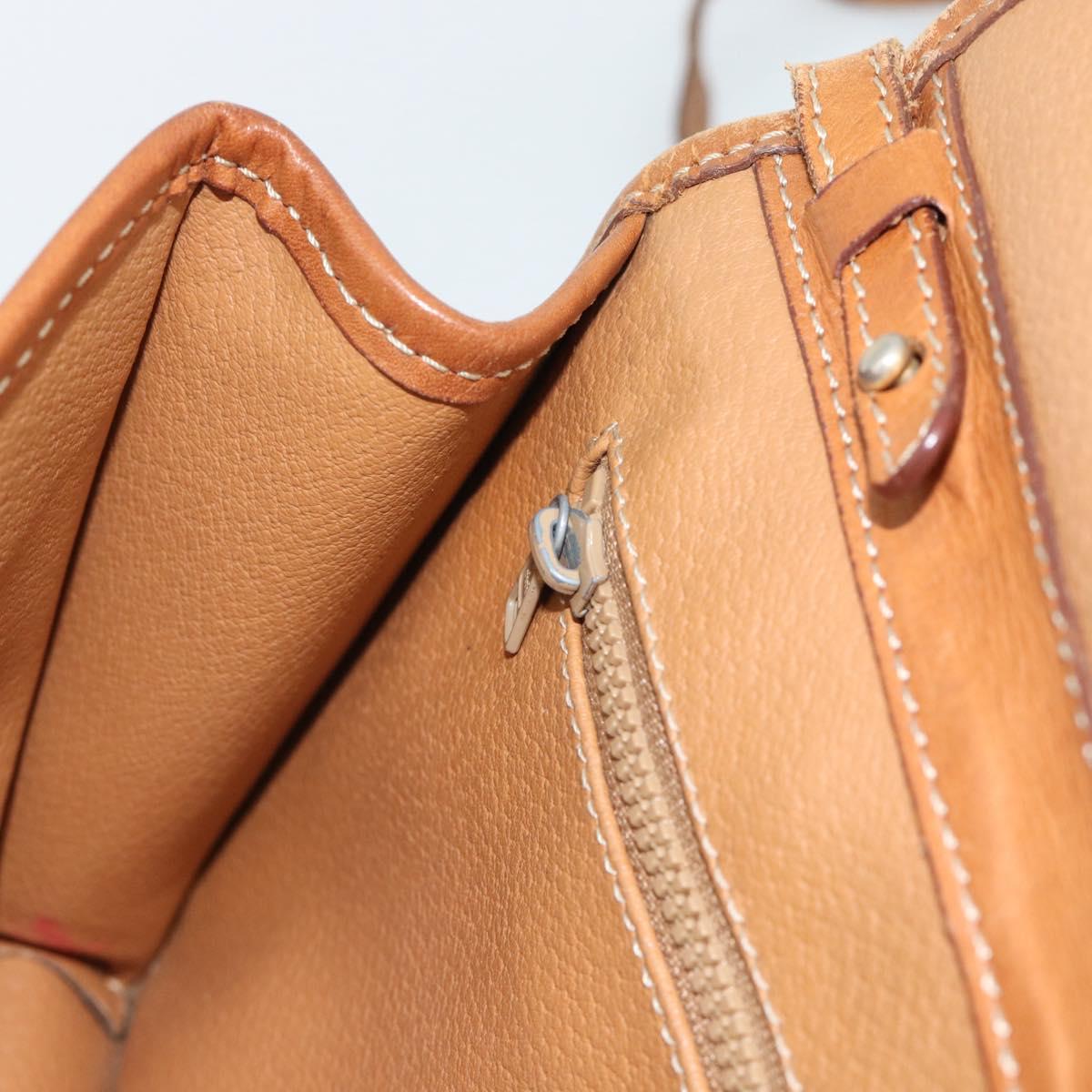 CELINE Macadam Canvas Shoulder Bag PVC Leather Brown Gold Auth ka4803