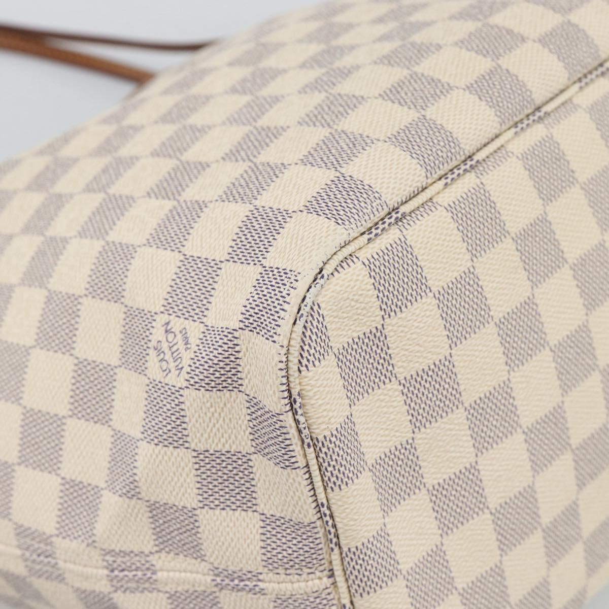 LOUIS VUITTON Damier Azur Neverfull MM Tote Bag N41605 LV Auth ka4805