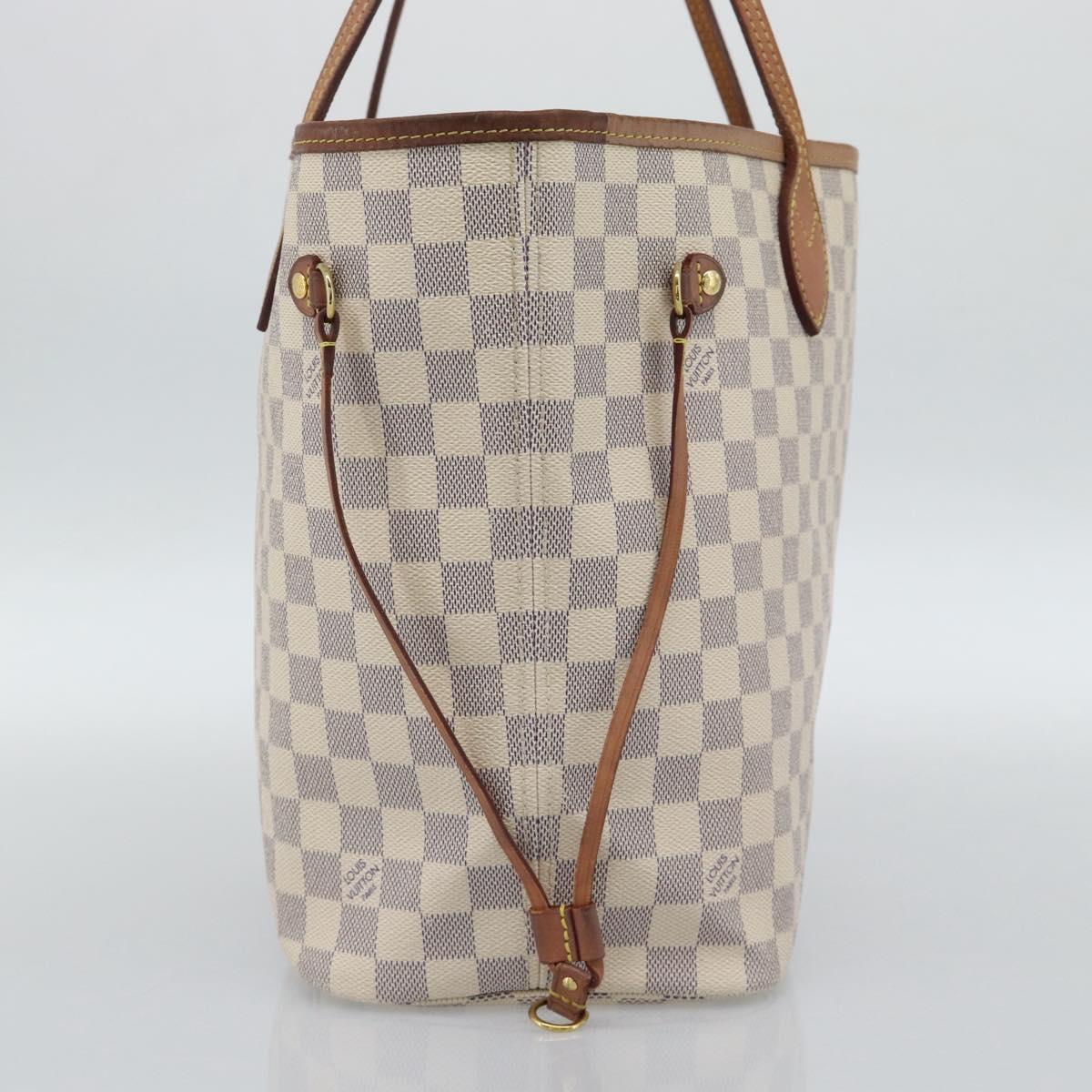 LOUIS VUITTON Damier Azur Neverfull MM Tote Bag N41605 LV Auth ka4805