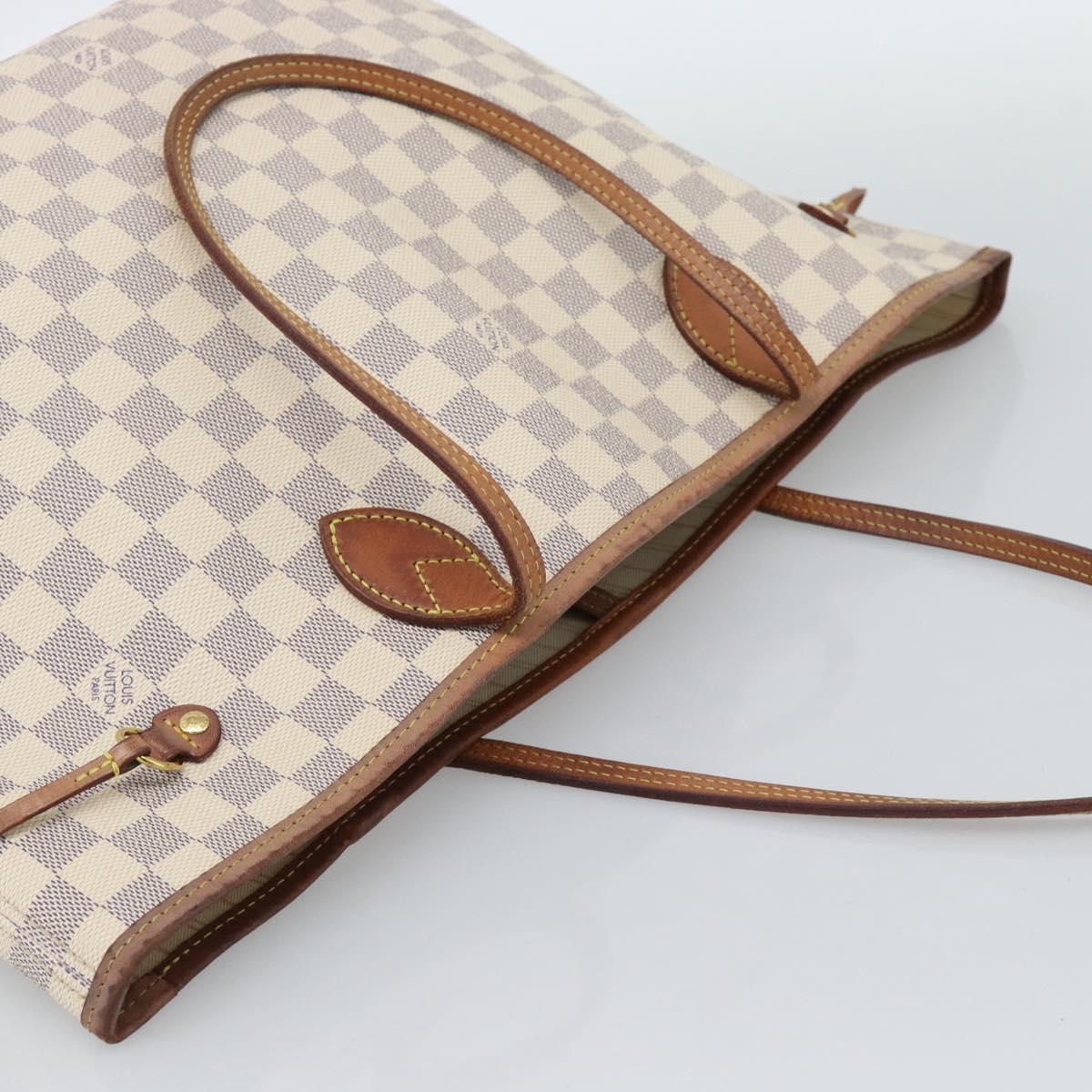 LOUIS VUITTON Damier Azur Neverfull MM Tote Bag N41605 LV Auth ka4805