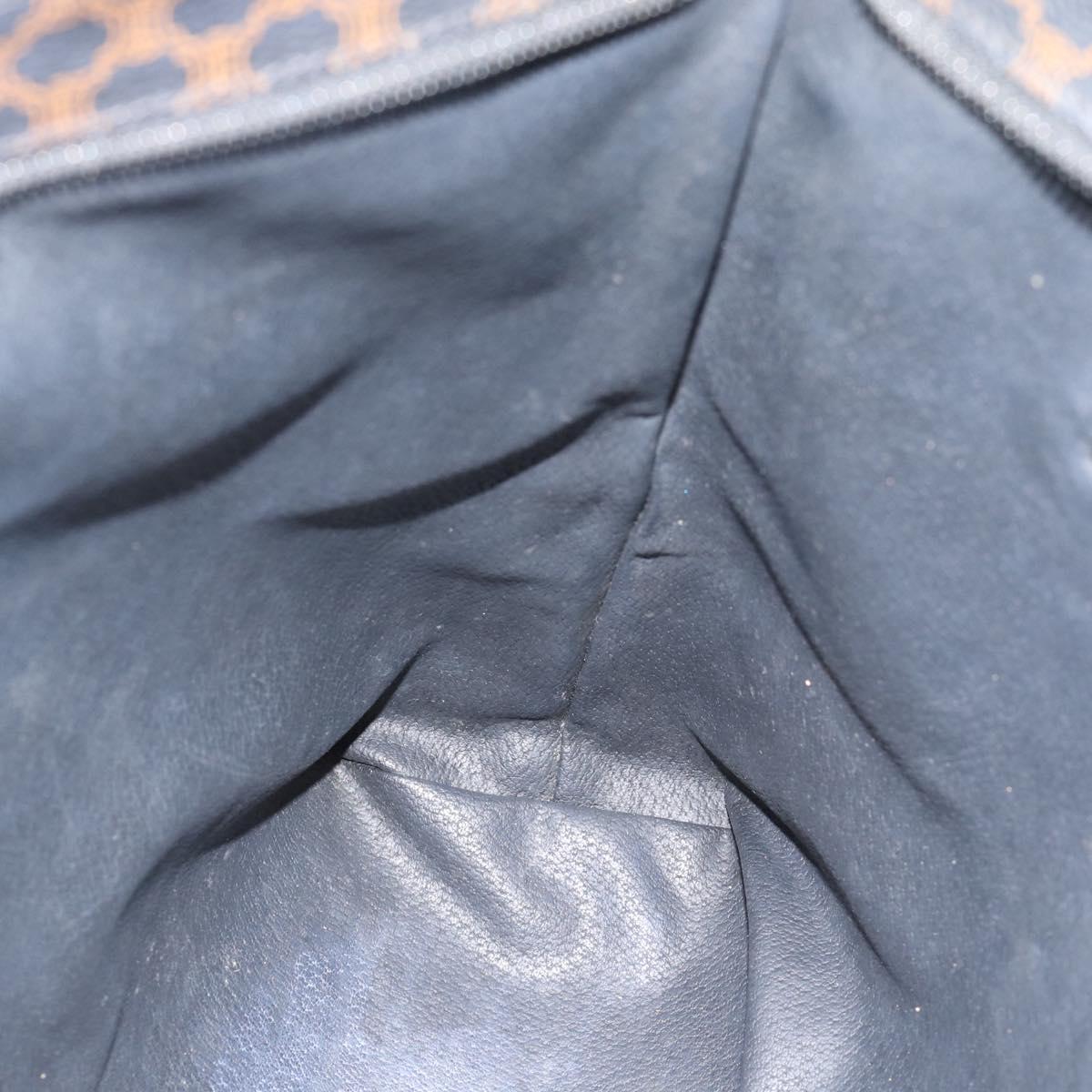 CELINE Macadam Canvas Tote Bag PVC Leather Black Gold Auth ka4807