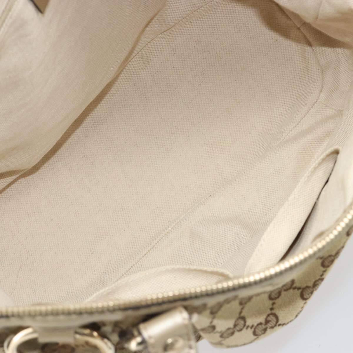 GUCCI GG Canvas Hand Bag 2way Beige Gold 247902 Auth ka4810A