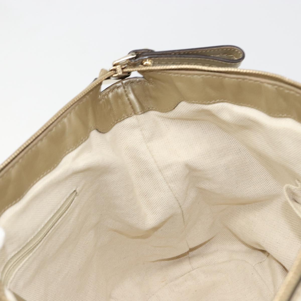 GUCCI GG Canvas Hand Bag 2way Beige Gold 247902 Auth ka4810A