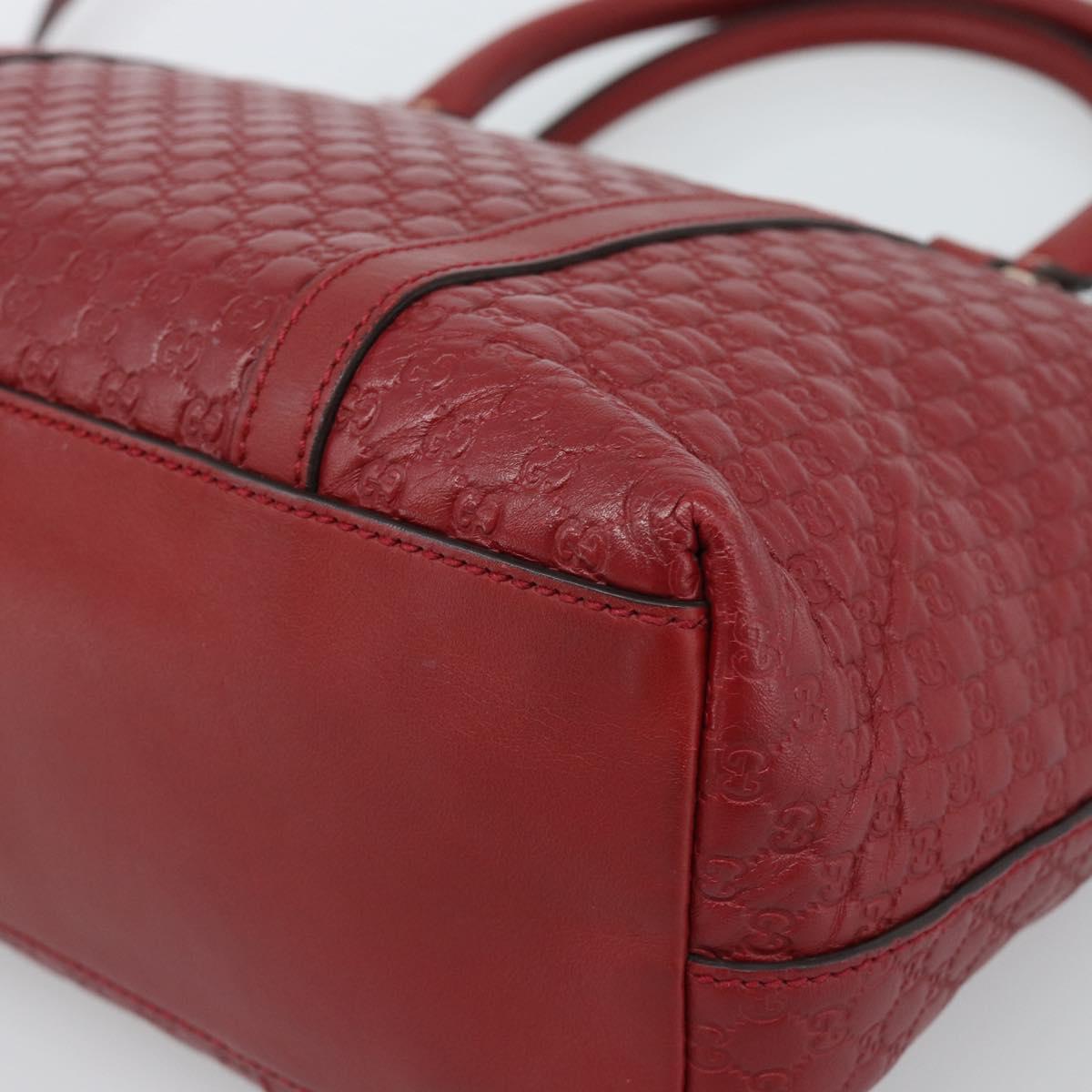 GUCCI Micro GG Canvas Hand Bag 2way Red Gold 449656 Auth ka4811A