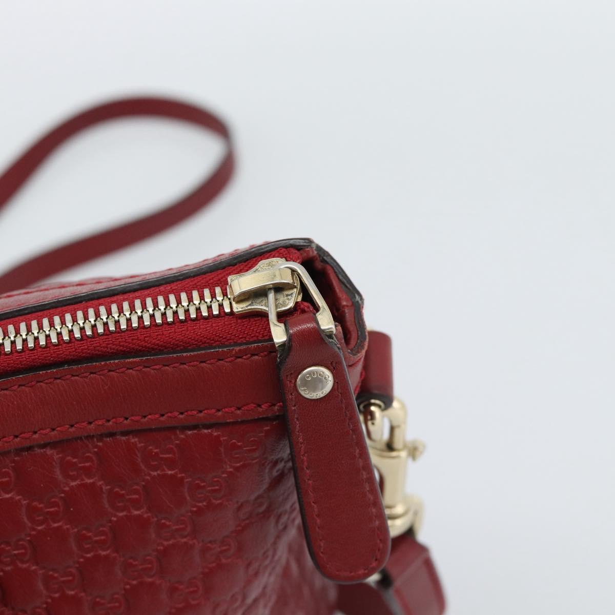 GUCCI Micro GG Canvas Hand Bag 2way Red Gold 449656 Auth ka4811A