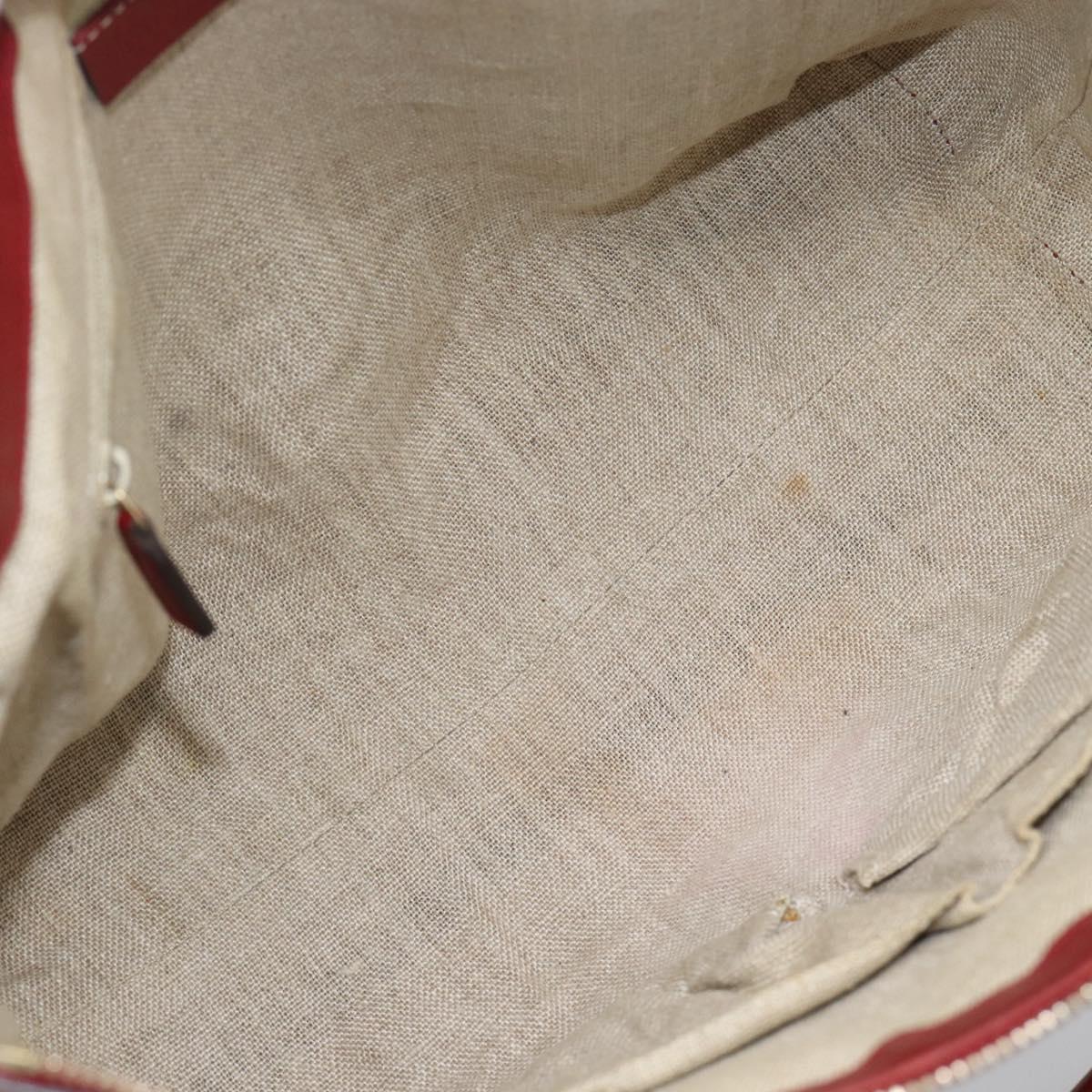 GUCCI Micro GG Canvas Hand Bag 2way Red Gold 449656 Auth ka4811A