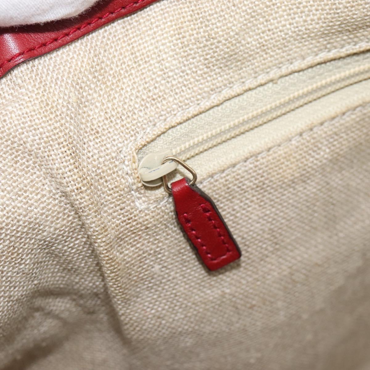 GUCCI Micro GG Canvas Hand Bag 2way Red Gold 449656 Auth ka4811A
