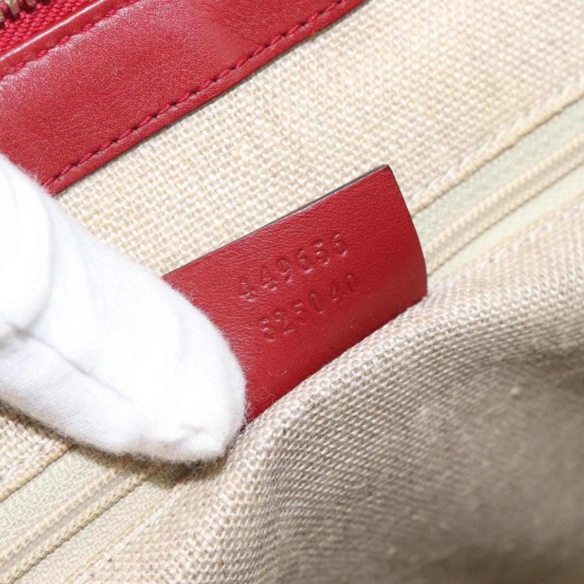 GUCCI Micro GG Canvas Hand Bag 2way Red Gold 449656 Auth ka4811A