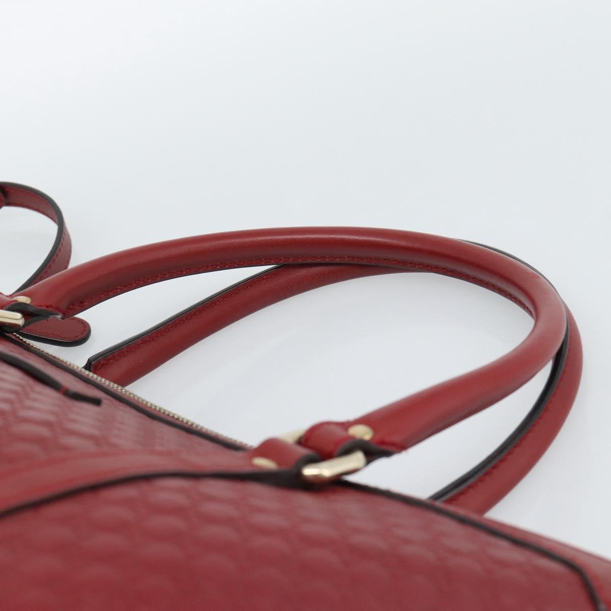 GUCCI Micro GG Canvas Hand Bag 2way Red Gold 449656 Auth ka4811A