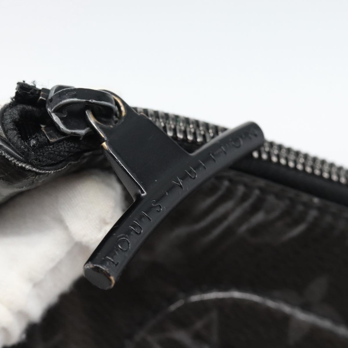 LOUIS VUITTON Monogram Eclipse Glaze Pochette Cosmos Black M63373 Auth ka4815